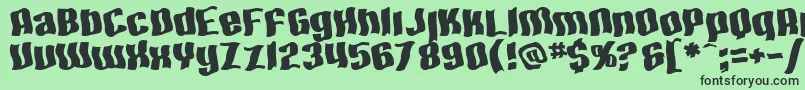 SfHallucinationExtreme Font – Black Fonts on Green Background