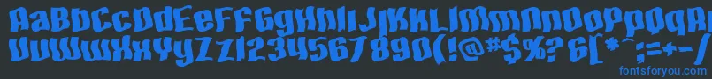 SfHallucinationExtreme-Schriftart – Blaue Schriften auf schwarzem Hintergrund