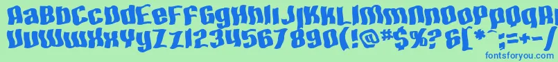 SfHallucinationExtreme-Schriftart – Blaue Schriften auf grünem Hintergrund