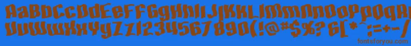 SfHallucinationExtreme Font – Brown Fonts on Blue Background