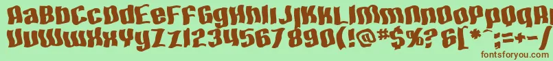 SfHallucinationExtreme Font – Brown Fonts on Green Background