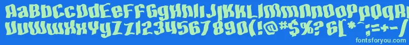 SfHallucinationExtreme Font – Green Fonts on Blue Background