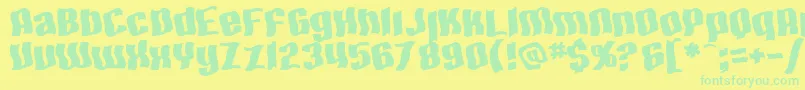 SfHallucinationExtreme-Schriftart – Grüne Schriften auf gelbem Hintergrund
