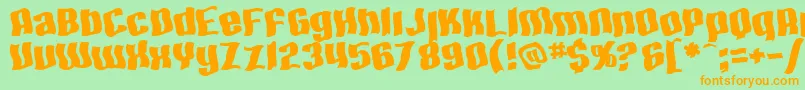 SfHallucinationExtreme Font – Orange Fonts on Green Background