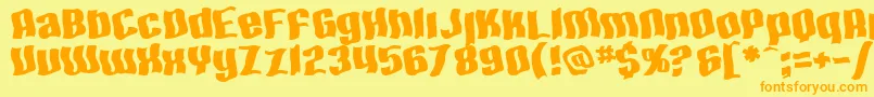 SfHallucinationExtreme-Schriftart – Orangefarbene Schriften auf gelbem Hintergrund