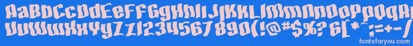 SfHallucinationExtreme Font – Pink Fonts on Blue Background