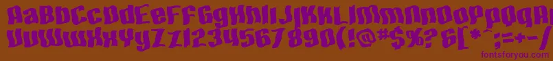 SfHallucinationExtreme Font – Purple Fonts on Brown Background