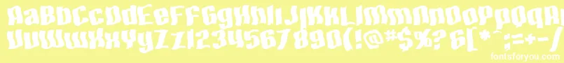 SfHallucinationExtreme Font – White Fonts on Yellow Background