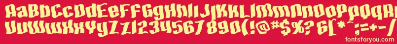 SfHallucinationExtreme Font – Yellow Fonts on Red Background