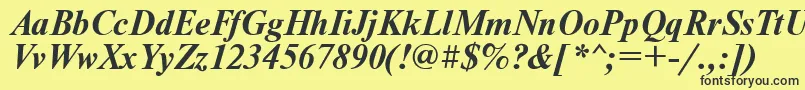 NewtonBoldItalic Font – Black Fonts on Yellow Background