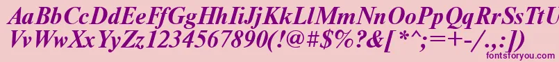 NewtonBoldItalic Font – Purple Fonts on Pink Background
