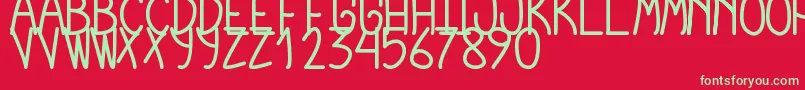 CursiExtraTfbBold-Schriftart – Grüne Schriften auf rotem Hintergrund