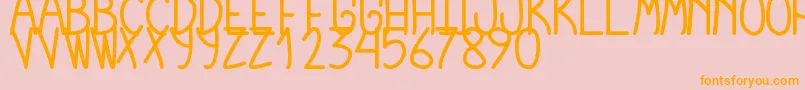 Czcionka CursiExtraTfbBold – pomarańczowe czcionki na różowym tle