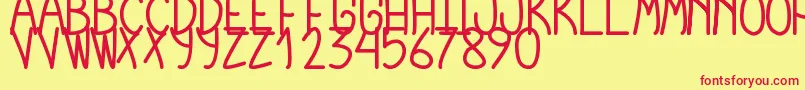 CursiExtraTfbBold Font – Red Fonts on Yellow Background