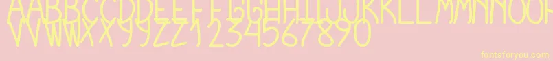 CursiExtraTfbBold-Schriftart – Gelbe Schriften auf rosa Hintergrund