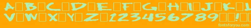 BigPlain Font – Green Fonts on Orange Background