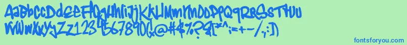 Marker Font – Blue Fonts on Green Background