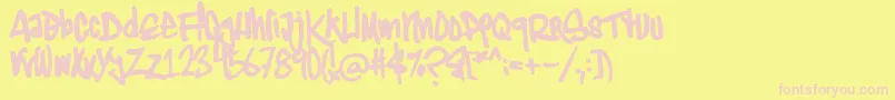 Marker Font – Pink Fonts on Yellow Background