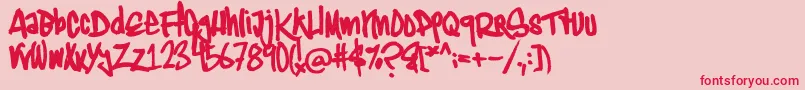 Marker Font – Red Fonts on Pink Background
