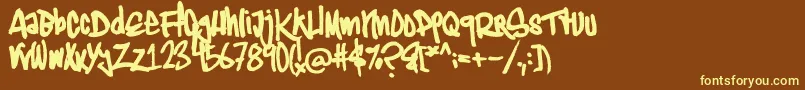 Marker Font – Yellow Fonts on Brown Background