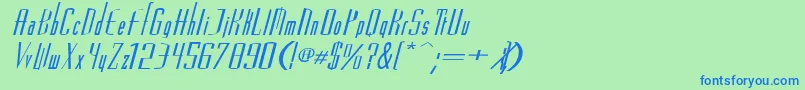 フォントVascosskBolditalic – 青い文字は緑の背景です。