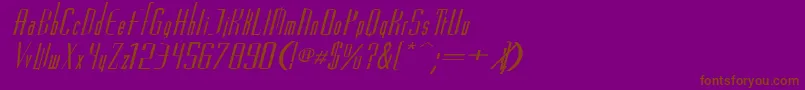 VascosskBolditalic-Schriftart – Braune Schriften auf violettem Hintergrund