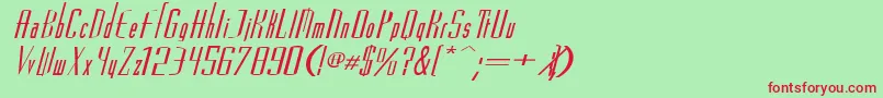 VascosskBolditalic Font – Red Fonts on Green Background