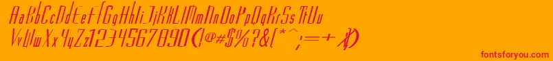 VascosskBolditalic Font – Red Fonts on Orange Background