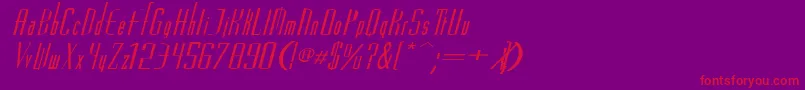 VascosskBolditalic-Schriftart – Rote Schriften auf violettem Hintergrund