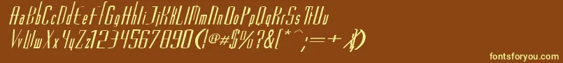 VascosskBolditalic Font – Yellow Fonts on Brown Background