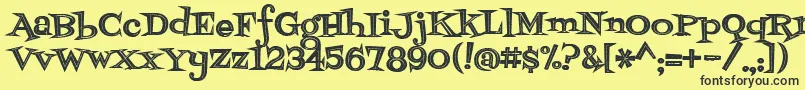 Fontdinerdotcomjazzdark Font – Black Fonts on Yellow Background