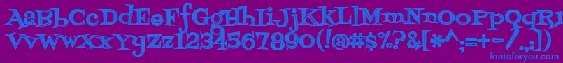 Fontdinerdotcomjazzdark Font – Blue Fonts on Purple Background