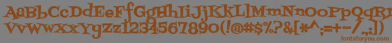 Fontdinerdotcomjazzdark-Schriftart – Braune Schriften auf grauem Hintergrund