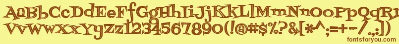 Fontdinerdotcomjazzdark Font – Brown Fonts on Yellow Background