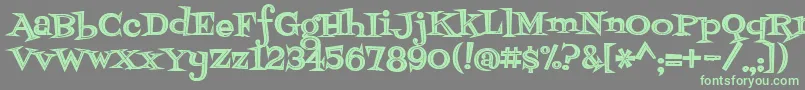 Fontdinerdotcomjazzdark-fontti – vihreät fontit harmaalla taustalla