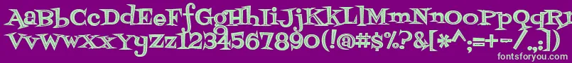 Fontdinerdotcomjazzdark Font – Green Fonts on Purple Background