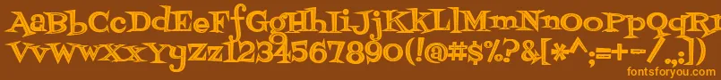 Fontdinerdotcomjazzdark Font – Orange Fonts on Brown Background