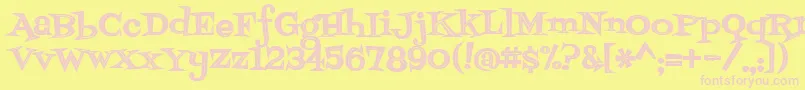 Fontdinerdotcomjazzdark Font – Pink Fonts on Yellow Background