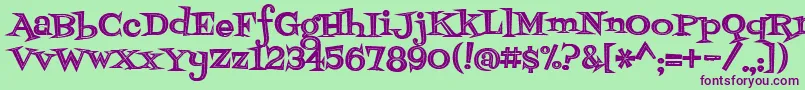 Fontdinerdotcomjazzdark Font – Purple Fonts on Green Background