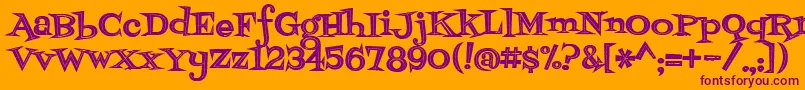 Fontdinerdotcomjazzdark Font – Purple Fonts on Orange Background