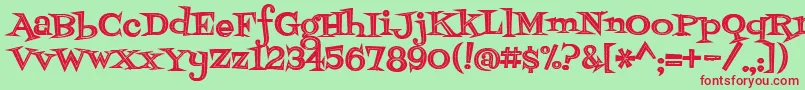 Fontdinerdotcomjazzdark Font – Red Fonts on Green Background