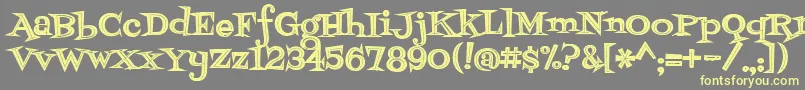 Fonte Fontdinerdotcomjazzdark – fontes amarelas em um fundo cinza