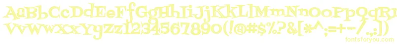 Fonte Fontdinerdotcomjazzdark – fontes amarelas em um fundo branco