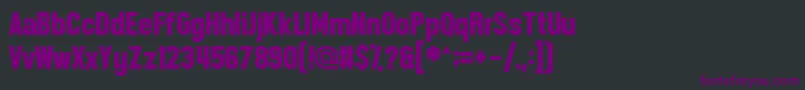 Czcionka Frontpageneue – fioletowe czcionki na czarnym tle