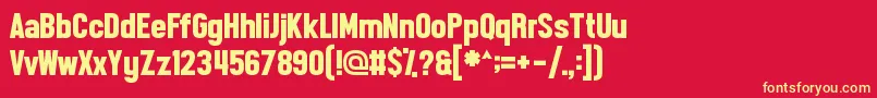 Frontpageneue Font – Yellow Fonts on Red Background