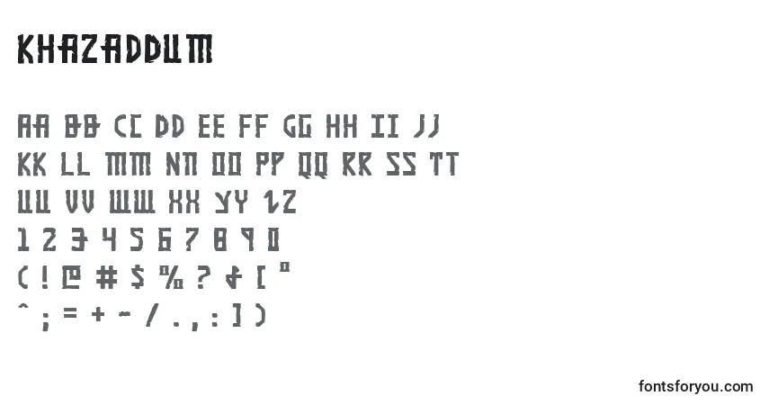 Schriftart KhazadDum – Alphabet, Zahlen, spezielle Symbole