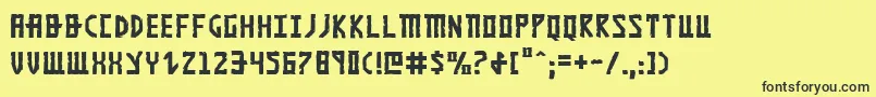 フォントKhazadDum – 黒い文字の黄色い背景