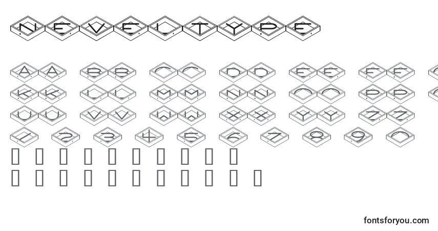 Czcionka Neveltype – alfabet, cyfry, specjalne znaki