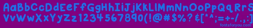 フォントKbcloudyday – 紫色の背景に青い文字