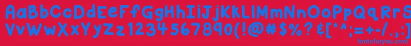 Kbcloudyday Font – Blue Fonts on Red Background